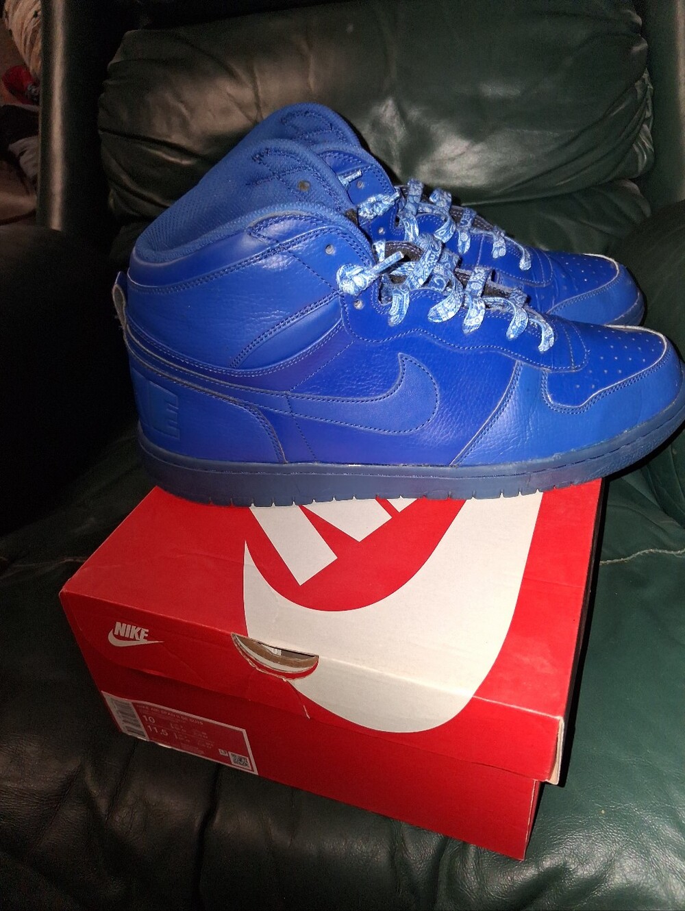 Nike Big High Top Bodies All Blues So Something Else Doesn't Turn Blue "Wink"